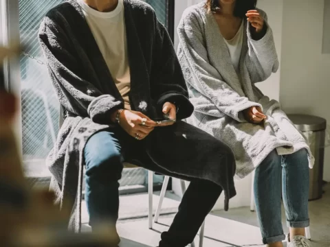 育てるタオルのMARQUEのラウンジローブ